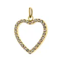 Elegante colgante de corazón en acero inoxidable dorado con pedrería transparente - White diamond heart / Without Clasp