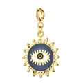 Vergoldeter Edelstahl-Anhänger mit bösem Auge und Sonnenstrahl für DIY-Schmuckherstellung - Blauer Sonnenstrahl Anhänger mit Bösem Blick (Nur Anhänger) (9)