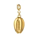 Elegant gold stainless steel cowrie shell pendant charm for DIY necklaces and bracelets. - Conch / Conch (Gold Clasp)