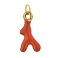 Roter organischer Korallenanhänger aus 18 Karat vergoldetem Edelstahl für DIY-Schmuck - Korallen-Anhänger / Rot Koralle Kurz