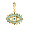 Vergoldeter Edelstahl-Anhänger Böser Blick mit hellblauem Emaille-Detail für DIY-Schmuck - Hellblauer Emaille Anhänger mit Bösem Blick (Nur Anhänger) (13)