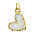 Elegante colgante de corazón de acero dorado con incrustación de esmalte jaspeado - Light blue heart dripping oil / Without Clasp