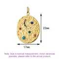 Goldener Edelstahl Evil Eye Anhänger im Tarot-Stil mit Kristallen, 22mm x 17mm Maße - Tarotkarte Ovaler Strass Anhänger (Nur Anhänger) (18)
