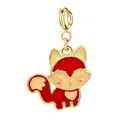 Charm de renard de dessin animé rouge en émail avec finition dorée pour bijoux DIY - Renard (Fermoir Doré)