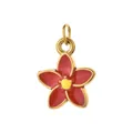 Vibrant red enamel flower pendant with golden edges for jewelry DIY crafting. - Red Five-Petal Flower Style (12)