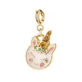 Simpatico ciondolo a forma di unicorno in smalto bianco e oro per gioielli fai da te - Stile Unicorno 5 (Chiusura in Oro)