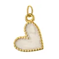 Colgante de corazón dorado con esmalte blanco para hacer joyas - White heart drip oil / Without Clasp