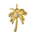 Goldener Palmen-Anhänger aus Edelstahl für DIY Halsketten und Armbänder im Sommerlook. - Strass Kokospalmen-Anhänger / Kokospalme