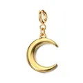 Pendentif croissant de lune en acier inoxydable plaqué or 18K pour créer bijoux - Pendentif Lune (Fermoir à Ressort) / Or