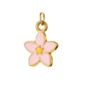 Pink enamel daisy flower pendant in gold-plated stainless steel for DIY jewelry - Pink Daisy Style (13)