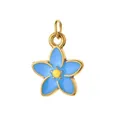 Blue enamel forget-me-not flower pendant in gold-plated stainless steel for DIY jewelry - Blue Daisy Style (14)