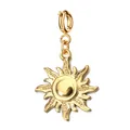 Pendentif soleil en acier inoxydable plaqué or 18 carats pour bijoux DIY et colliers. - Pendentif Petit Soleil (Fermoir à Ressort) / Or