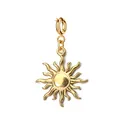Élégant pendentif soleil en acier inoxydable plaqué or 18K pour bijoux DIY - Pendentif Grand Soleil (Fermoir à Ressort) / Or