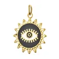 Goldener Edelstahl Sonnenstrahl Böser Blick Emaille Anhänger für DIY Schmuckherstellung - Sonnenstrahl Strahlenmuster (8-1) / Gold