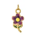Purple enamel daisy flower pendant in gold-plated stainless steel for DIY jewelry - Purple Daisy (16)