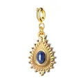 Pendaglio in acciaio inossidabile dorato con pietra naturale blu, design vintage sole - Sun Drip Chiusura a Molla-Blu