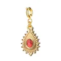 Pendente vintage in acciaio titanio dorato con pietra naturale rossa per creazione di gioielli - Sun Drip Chiusura a Molla-Rosso