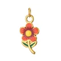 Colorful orange enamel daisy flower charm in gold finish for DIY handmade jewelry making - Red-Orange Daisy (18)