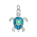 Charmant pendentif tortue de mer en émail bleu et vert pour la création de bijoux DIY - Tortue (Anneau Argenté)