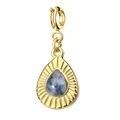 Elegante pendente a goccia placcato oro con pietra naturale blu per gioielli fai-da-te - Ciondolo Goccia con Chiusura a Molla / Blu Acqua