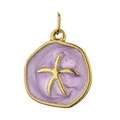Elegant 18K gold-plated stainless steel starfish charm with purple enamel for DIY jewelry - Purple Starfish Irregular Plaque / Pendant Only (Without Chain)