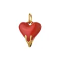 Ciondolo a cuore in smalto rosso e acciaio inossidabile dorato per gioielli DIY - Cuore Rosso (Anello Dorato)
