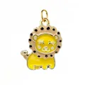 Charmant pendentif lion en émail jaune avec bordure dorée pour bijoux DIY créatifs - Lion (Anneau Doré)