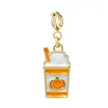 Golden pumpkin spice latte drink charm accessory for DIY jewelry bracelets and necklaces - Orange Juice Style (Gold Clasp)