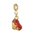 Vintage gold red enamel dripping heart charm pendant for bracelets and necklaces - Red Lava Heart Style / With Gold Spring Clasp