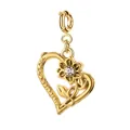 Vintage gold heart pendant with sunflower and 'You are my sunshine' engraving. - Sunflower Hollow Heart Style / With Gold Spring Clasp
