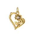 Gold stainless steel heart pendant with sunflower and You are my sunshine engraving - Sunflower Heart Lettering (Gold Ring)
