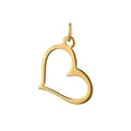 Minimalist gold-plated stainless steel open heart pendant charm for DIY jewelry design - Simple Hollow Heart (Gold Ring)