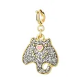 Ciondolo gatto cartone animato in lega con strass scintillanti per gioielli fai-da-te - Razza (Chiusura in Oro)