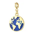 Exquisite gold-plated globe charm with blue enamel finish for creative DIY jewelry making - Earth / Gold Clasps / Gold
