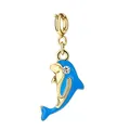 Grazioso ciondolo delfino in smalto blu con chiusura a moschettone per gioielli DIY. - Delfino / Stile Balena (Chiusura in Oro)