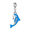 Adorabile ciondolo a delfino in smalto blu con chiusura a molla in argento lucido per fai da te - Delfino / Stile Balena (Chiusura in Argento)