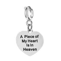 Μνημειακό μενταγιόν καρδιά με χάραξη 'A Piece of My Heart Is In Heaven' σε ασήμι - Σχήμα Καρδιάς - Ένα κομμάτι της καρδιάς μου είναι στον παράδεισο (0281) / Ασημί