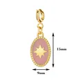 Detailed view of oval star pendant showing 15mm by 9mm measurements - Sun Oval Plate - Spring Clasp