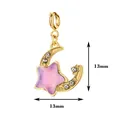 Detailed view showing 13mm size for stainless steel star and moon pendant charm - Style 0055 - Spring Clasp