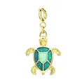 Pendentif tortue dorée de haute qualité avec émail bleu sarcelle pour bijoux DIY - Tortue (Fermoir Doré)