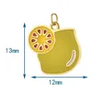 Detailed macro view of fruit drink pendant showing 13mm height and 12mm width dimensions - Ring Hook Style / Lime
