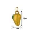 Vista dettagliata del ciondolo a forma di mango 3D con misure 14 mm e 8 mm - Forma a Mango (Anello Semplice)