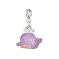 Cute purple whale glitter charm alloy pendant for kids DIY jewelry making accessories - Purple Whale (Pendant)