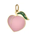 Peach shaped stainless steel enamel pendant with 18K gold plating for DIY jewelry - Peach