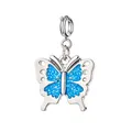Sparkling blue butterfly alloy charm for children DIY bracelet making jewelry - Two-Tone Butterfly (Pendant)