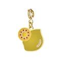 Exquisite yellow lemon fruit slice charm pendant in gold-toned stainless steel for DIY jewelry - Spring Clasp Style / Lime