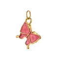 Pink enamel butterfly charm with gold plating for DIY jewelry making accessories - Butterfly Style (4)