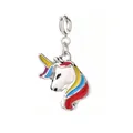 Ciondolo a forma di unicorno in lega smaltata colorata per bracciali fai-da-te creativi - Unicorno 1 (Chiusura Argentata)