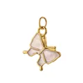 Elegant pink enamel butterfly charm in gold stainless steel for DIY jewelry. - Butterfly Style (5)