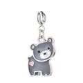 Cute grey bear alloy charm with pink heart detail for children DIY jewelry making - Grey Bear (Pendant)
